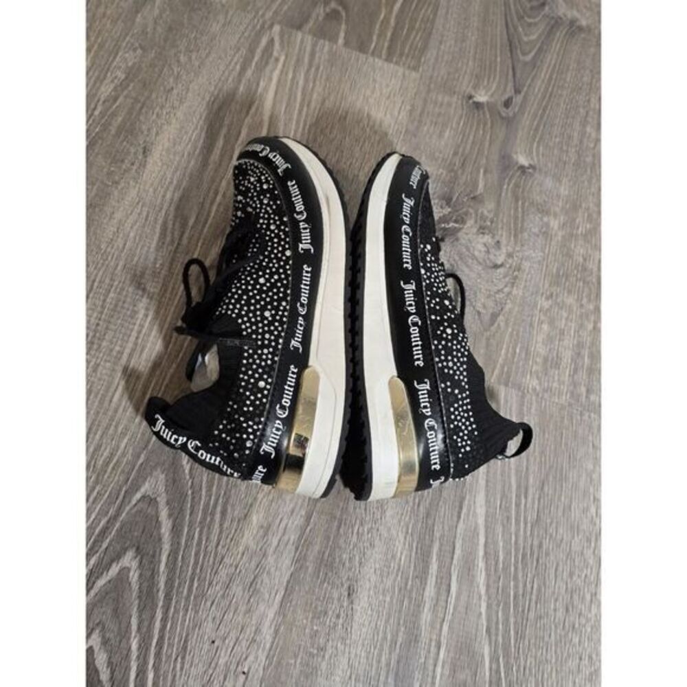 Juicy Couture‎ Bellamy Black Rhinestone Lace-up Sneakers Size 6 - Picture 7 of 13